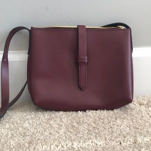 Burgundy Leather Crossbody Bag